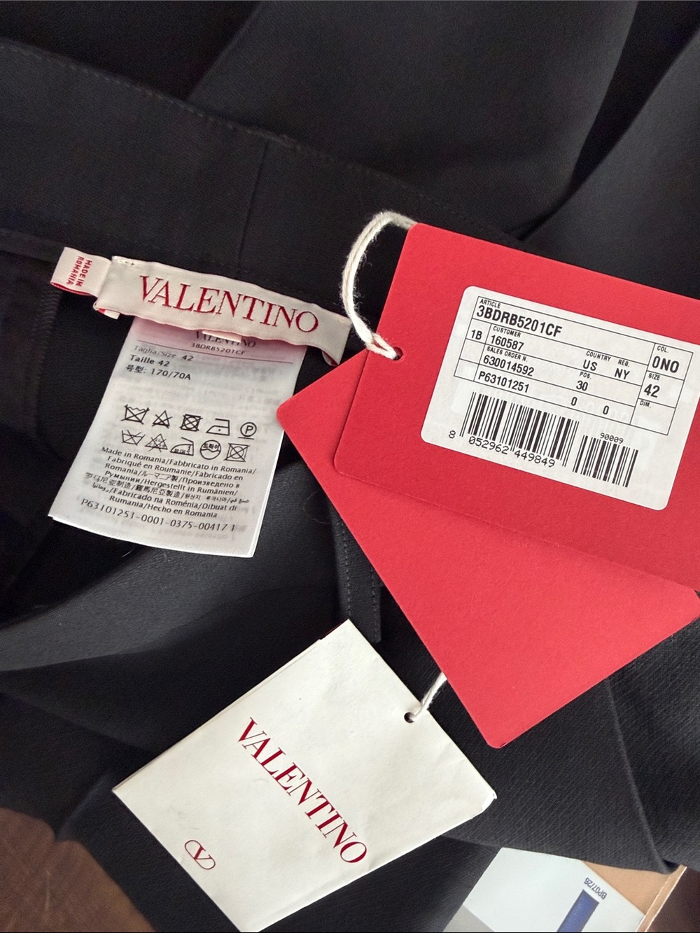 NWT Valentino Women's Crepe Couture dress trousers Slim fit flare Black EUR 42 6 - Picture 7 of 12